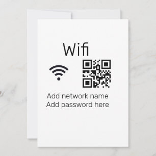 Tarjeta Festiva Señal de contraseña de Wifi, agregue el código Q R