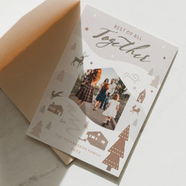 Tarjeta Festiva Sencilla alegría para los animales de Woodland y l