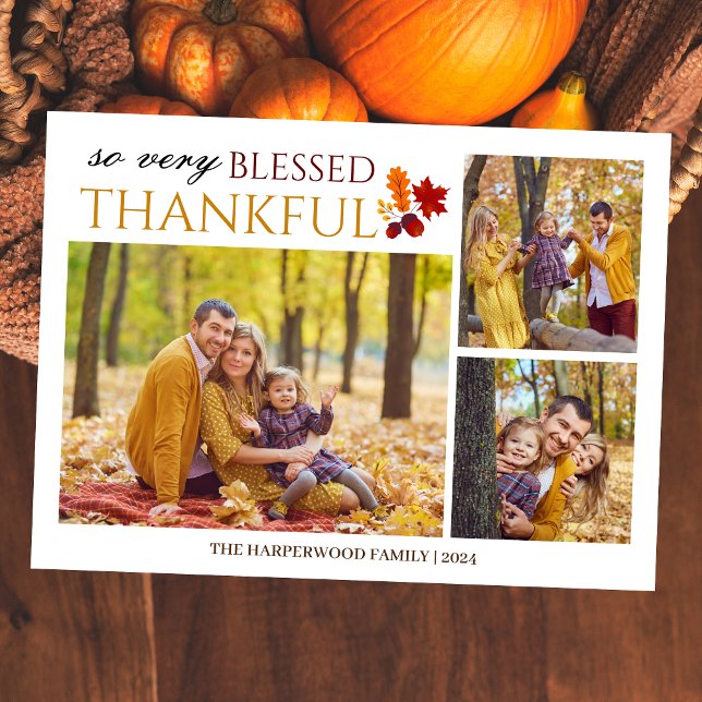 Tarjeta Festiva Sencilla elegancia de la familia de acción de grac (Subido por el creador)