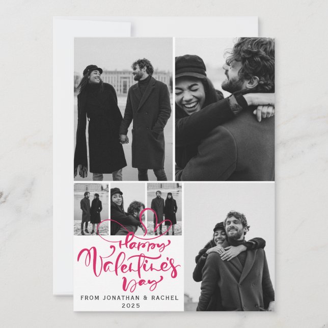 Tarjeta Festiva Sencilla elegancia día de San Valentín de amor Fam (Anverso)