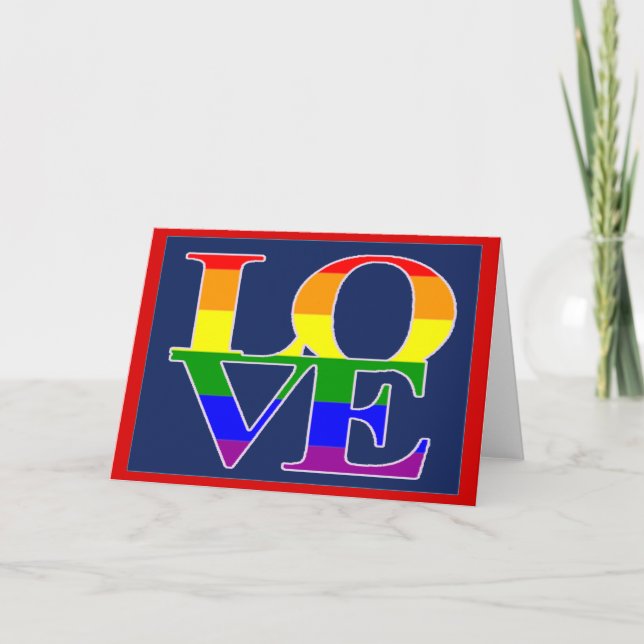 Tarjeta Festiva Sencilla elegancia y bello orgullo gay Valentines (Anverso)