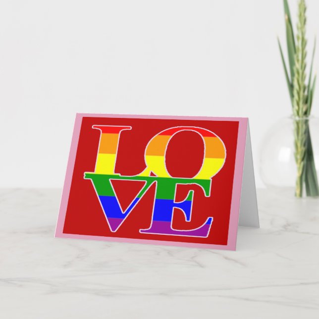 Tarjeta Festiva Sencilla elegancia y bello orgullo gay Valentines (Anverso)