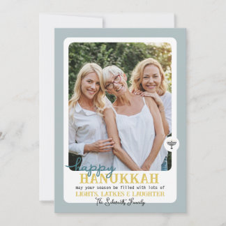 Tarjeta Festiva Sencilla FELIZ HANNUKAH Menorah Photo
