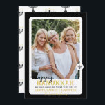 Tarjeta Festiva Sencilla FELIZ HANNUKAH Menorah Photo<br><div class="desc">Esta moderna y sencilla tarjeta de vacaciones de Hanukkah incluye menorahs con texto de personalizable. Haga clic en el botón personalizar para personalizar del texto en este diseño. Estos elementos se coordinan con los demás elementos de la colección.</div>
