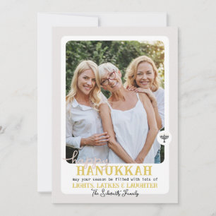 Tarjeta Festiva Sencilla FELIZ HANNUKAH Menorah Photo