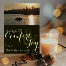 Tarjeta Festiva Sencilla festividad en el lago Rústico o foto de N