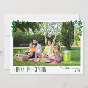 Tarjeta Festiva Sencilla foto de la familia Shamrock en St. patric