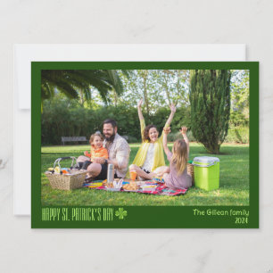 Tarjeta Festiva Sencilla foto de la familia Shamrock en St. patric