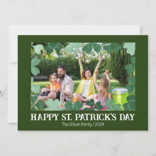 Tarjeta Festiva Sencilla foto de la familia Shamrock en St. patric