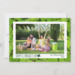 Tarjeta Festiva Sencilla foto de la familia Shamrock en St. patric