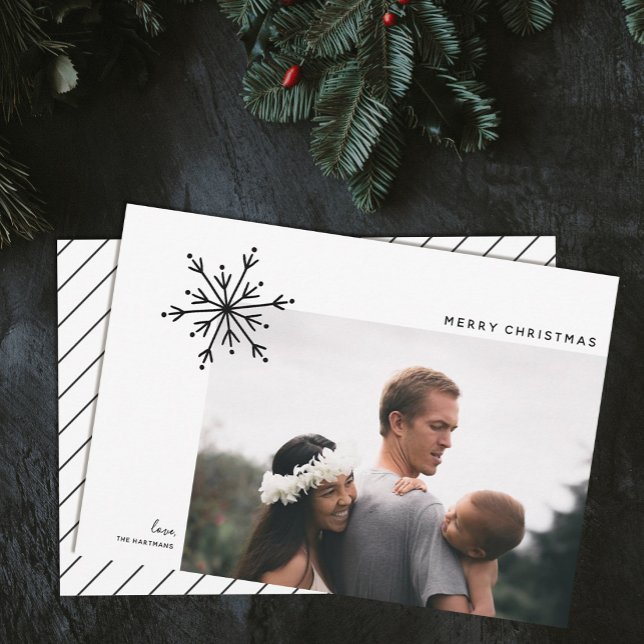 Tarjeta Festiva Sencilla foto de Navidades japoneses copos de niev (Subido por el creador)