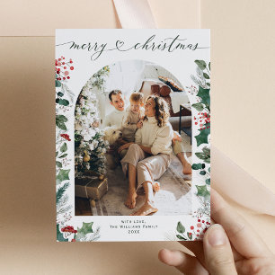 Tarjeta Festiva Sencilla foto del Arco de Navidades Verdes Boho