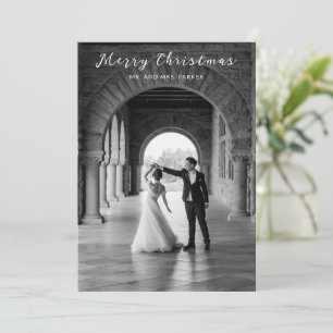 Tarjeta Festiva Sencilla Foto Navidades Elegantes