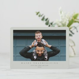 Tarjeta Festiva Sencilla Foto Única Moderna Feliz Día de Acción de