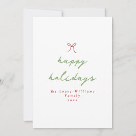 Tarjeta Festiva Sencilla mano dibujada en Navidades rojos y verdes