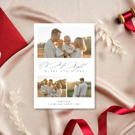 Tarjeta Festiva Sencilla Oh Noche Santa Cristiana 3 Foto Familia