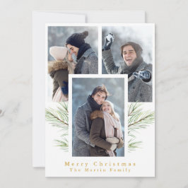 Tarjeta Festiva Sencilla vegetación Tres fotos