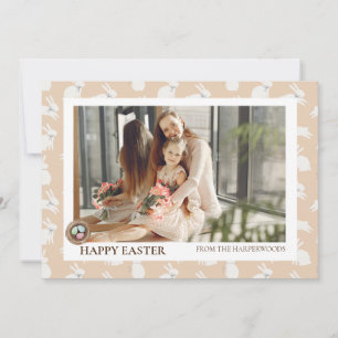 Tarjeta Festiva Sencilla y elegante foto de la familia Huevo de Pa