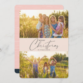 Tarjeta Festiva Sencilla y moderna foto de escritura rosa navideña