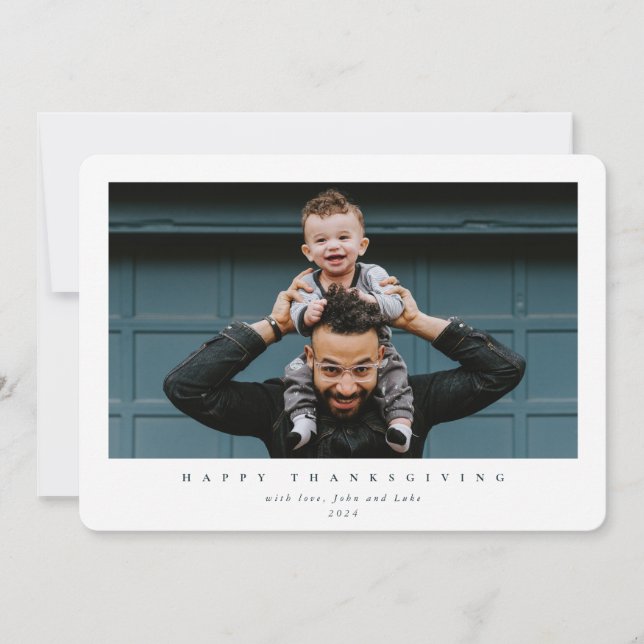 Tarjeta Festiva Sencilla y moderna foto individual feliz día de gr (Anverso)