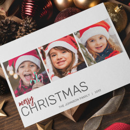 Tarjeta Festiva Sencilla y moderna foto Minimalista tres