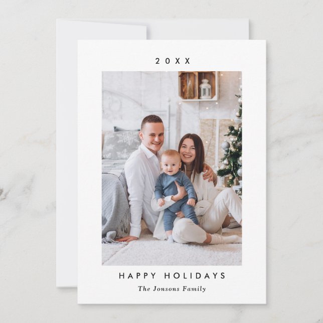 Tarjeta Festiva Sencillamente Elegante Y Elegante 2 Navidades FOTO (Anverso)