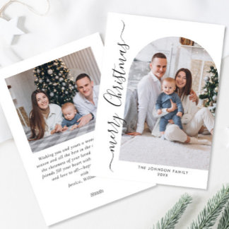 Tarjeta Festiva Sencillamente Elegante Y Elegante 2 Navidades FOTO