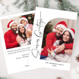 Tarjeta Festiva Sencillamente Elegante Y Elegante 2 Navidades FOTO