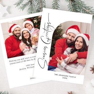 Tarjeta Festiva Sencillamente Elegante Y Elegante 2 Navidades FOTO