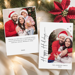 Tarjeta Festiva Sencillamente Elegante Y Elegante 2 Navidades FOTO