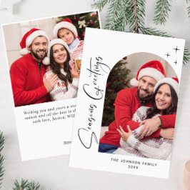 Tarjeta Festiva Sencillamente Elegante Y Elegante 2 Navidades FOTO