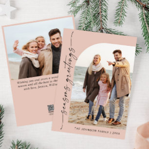 Tarjeta Festiva Sencillamente Elegante Y Elegante 2 Navidades FOTO