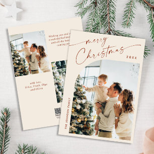 Tarjeta Festiva Sencillamente Elegante Y Elegante 3 Navidades FOTO