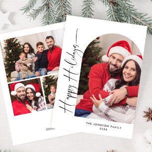 Tarjeta Festiva Sencillamente Elegante Y Elegante 4 Navidades De F