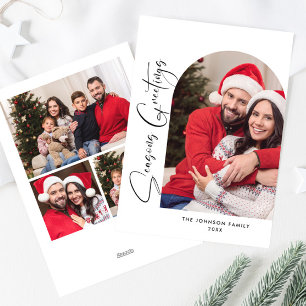 Tarjeta Festiva Sencillamente Elegante Y Elegante 4 Navidades De F