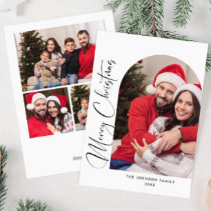 Tarjeta Festiva Sencillamente Elegante Y Elegante 4 Navidades De F
