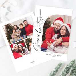 Tarjeta Festiva Sencillamente Elegante Y Elegante 4 Navidades De F