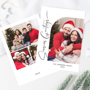 Tarjeta Festiva Sencillamente Elegante Y Elegante 4 Navidades De F