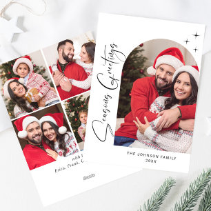 Tarjeta Festiva Sencillamente Elegante Y Elegante 5 Navidades De F