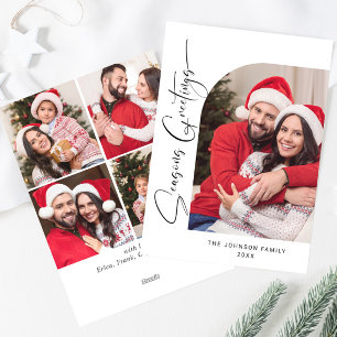 Tarjeta Festiva Sencillamente Elegante Y Elegante 5 Navidades De F