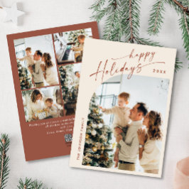 Tarjeta Festiva Sencillamente Elegante Y Elegante 5 Navidades De F