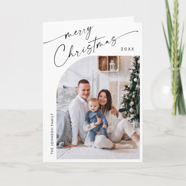 Tarjeta Festiva Sencillamente Elegante Y Elegante 5 Navidades De F (Anverso)