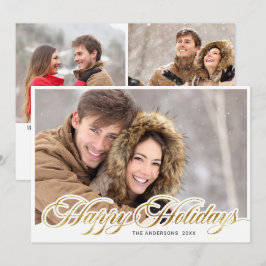 Tarjeta Festiva Sencillamente Elegantes Navidades 3 Fotos Saludos