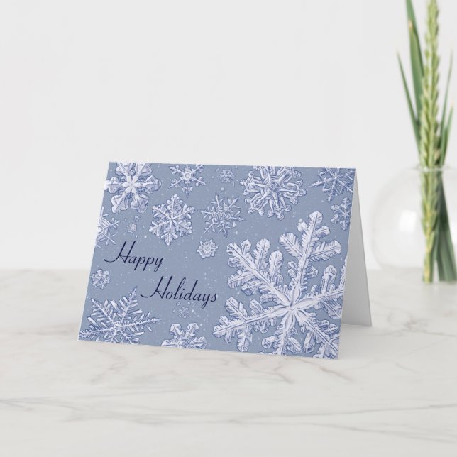 Tarjeta Festiva Sencillamente Snowflakes Art Personalizado fotogra (Anverso)