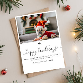 Tarjeta Festiva Sencillas Divertidas Felices Fotos de Perros Navid