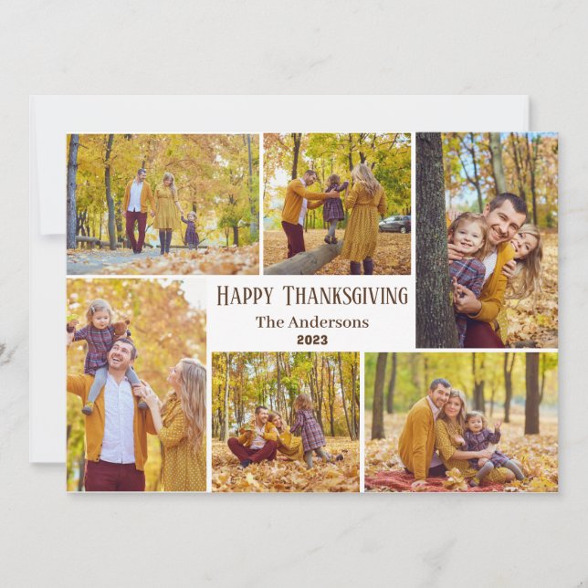 Tarjeta Festiva Sencillo collage de fotos de la familia moderna de (Anverso)