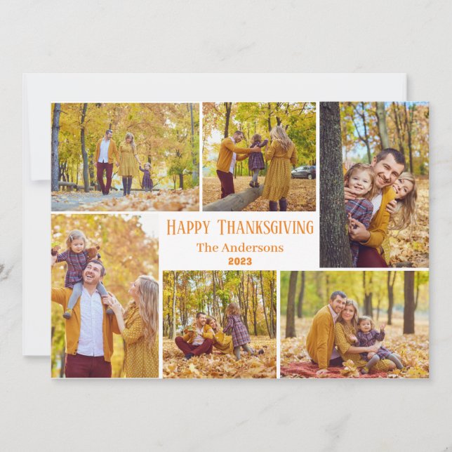 Tarjeta Festiva Sencillo collage de fotos de la familia moderna de (Anverso)