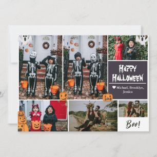 Tarjeta Festiva Sencillo collage de fotos familiares moderno feliz