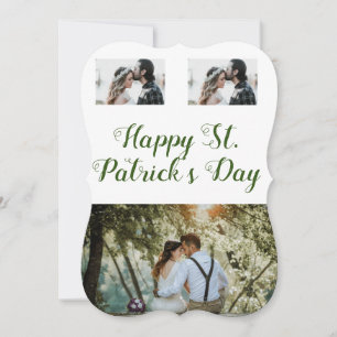 Tarjeta Festiva Sencillo collage de fotos mínimo feliz st. patrick
