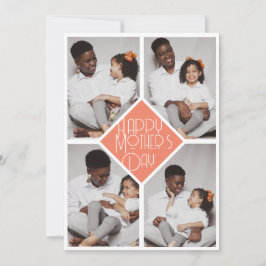 Tarjeta Festiva Sencillo collage de la familia de fotos de Día de